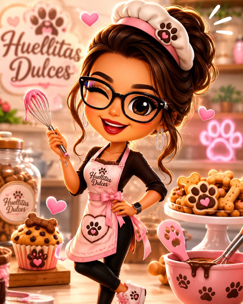 Estela en la panadería Huellitas Dulces